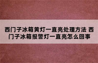 西门子冰箱黄灯一直亮处理方法 西门子冰箱报警灯一直亮怎么回事